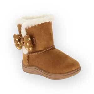 Garanimals ★ Faux Shearling Lined Boots ★ Star Printed Bow ★ Tan ★ Toddler 4